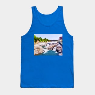 Spokane River Falls Watercolor Tank Top